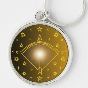 Mystical Golden Zodiac Sagittarius Key Ring
