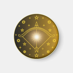 Mystical Golden Zodiac Sagittarius Magnet