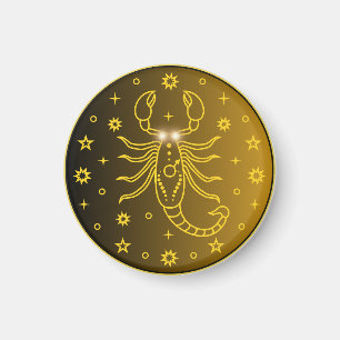 Mystical Golden Zodiac Scorpio Magnet