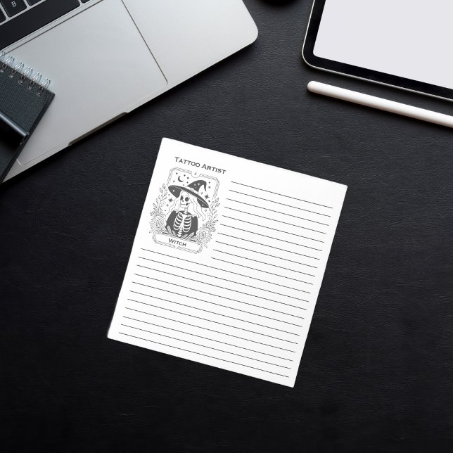Mystical Gothic Black And White Witch Tarot  Notepad (Mystical Gothic Black And White Witch Tarot Notepad)