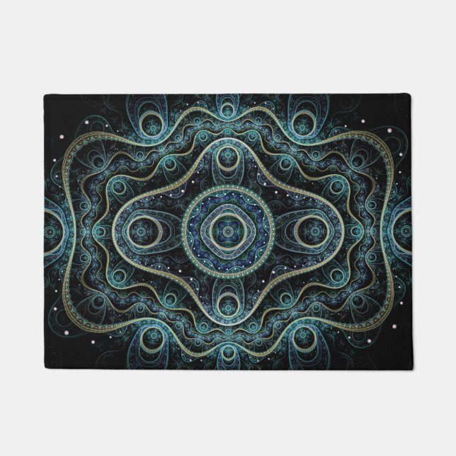 Mystical Grand Royal Julian Fractal Mandala Art Doormat (Front)