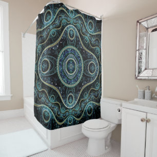 Mystical Grand Royal Julian Fractal Mandala Art  Shower Curtain