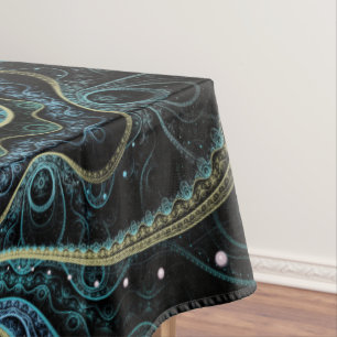 Mystical Grand Royal Julian Fractal Mandala Art Tablecloth