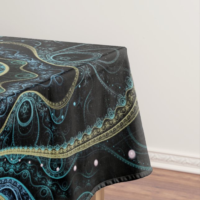 Mystical Grand Royal Julian Fractal Mandala Art Tablecloth (In Situ)