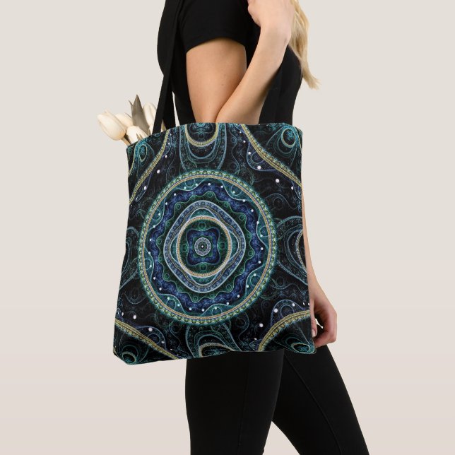 Mystical Grand Royal Julian Fractal Mandala Art Tote Bag (Close Up)