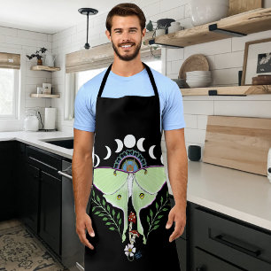 Mystical Green Ethereal Luna Moth Celestial Apron
