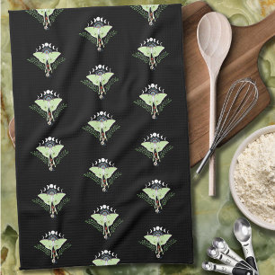 Mystical Green Ethereal Luna Moth Celestial Tea Towel