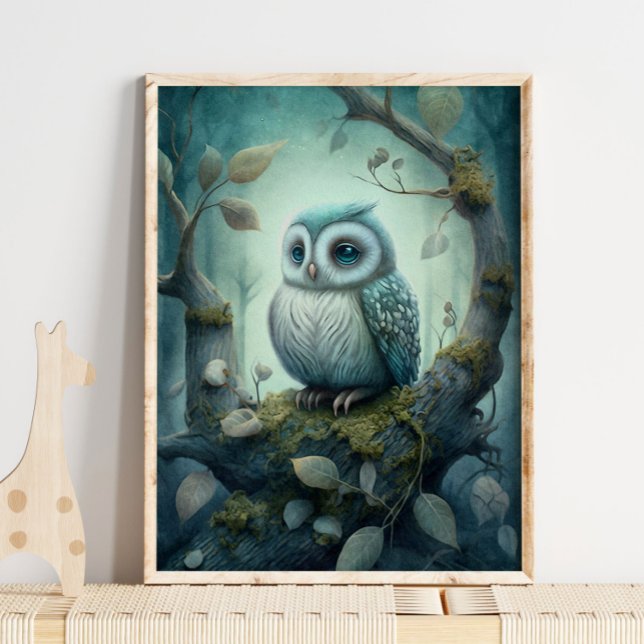 Mystical Green Forest Owl | Owl Print (Creator Uploaded)