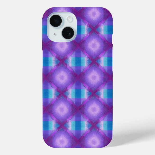 Mystical Grid Magenta and Turquoise Geometric  Case-Mate iPhone Case (Back)