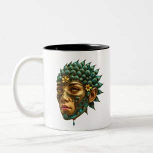 Mystical Guardian Vision - Fantasy Graphic Art Two-Tone Coffee Mug
