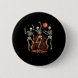Mystical Halloween Dancing Skeletons 6 Cm Round Badge