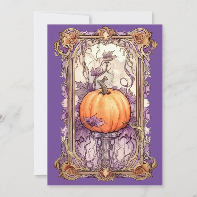 Mystical Halloween Tarot Holiday Card (Front)