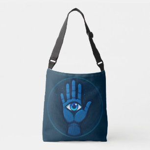 Mystical Hand With Eye Symbol Crossbody Bag