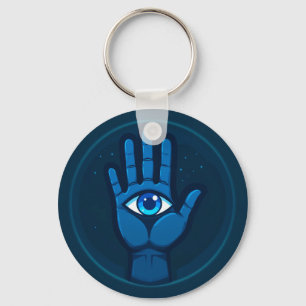 Mystical Hand With Eye Symbol Key Ring