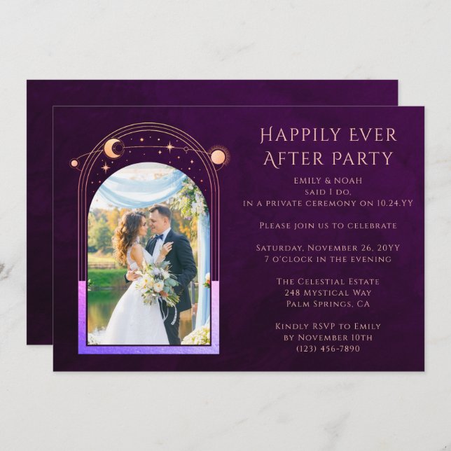 Mystical Happily Ever After Wedding Reception Invitation (Front/Back)