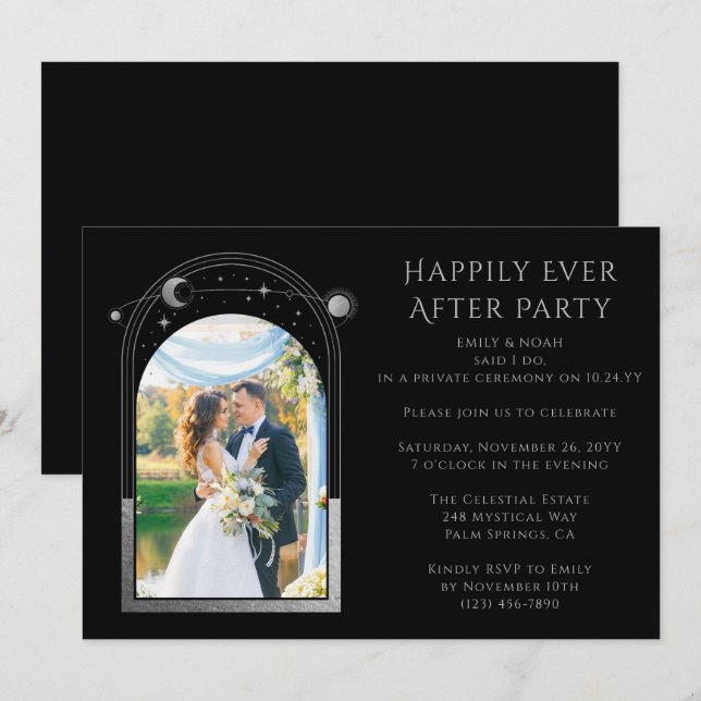 Mystical Happily Ever After Wedding Reception Invitation (Front/Back)