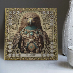 Mystical Hawk Spirit Animal Personalised Tribal Ceramic Tile