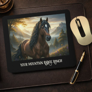 Mystical Horse Custom Name Mountain Ranch  Mouse Pad