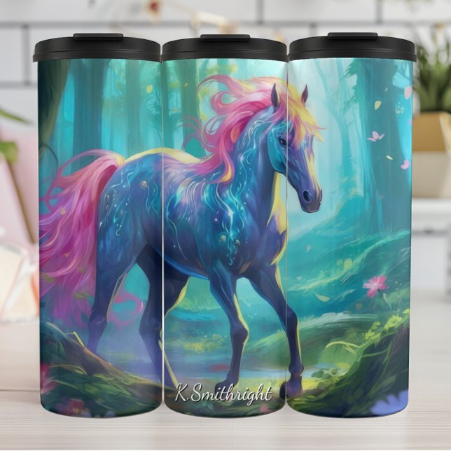 Mystical Horse Forest Colourful Mane Thermal Tumbler (Creator Uploaded)