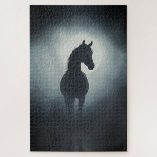 Mystical Horse Silhouette Enchanted Night Wall Art Jigsaw Puzzle