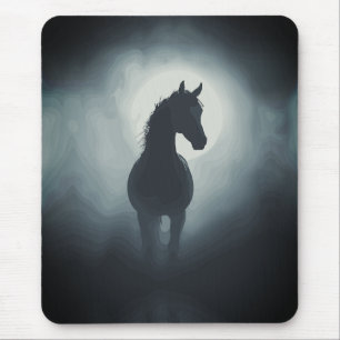 Mystical Horse Silhouette Enchanted Night Wall Art Mouse Pad