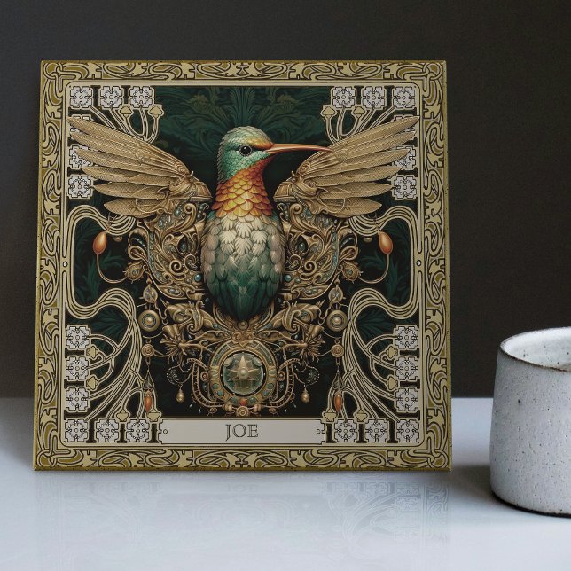 Mystical Hummingbird Tribal Jewel Tribute Ceramic Tile (Creator Uploaded)