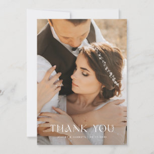 Mystical Icy Blue Wedding Photo Thank You Card