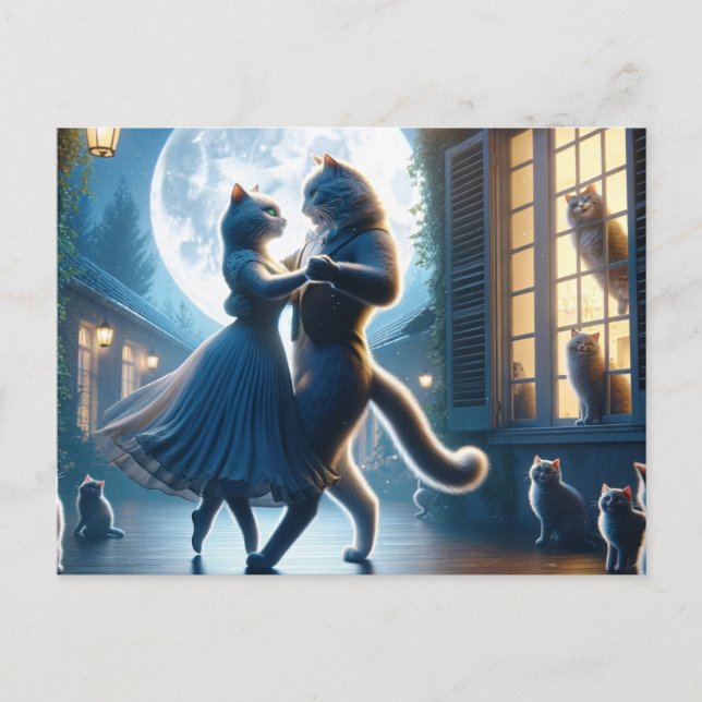 Mystical Kitty Dancing 2 Postcard (Front)