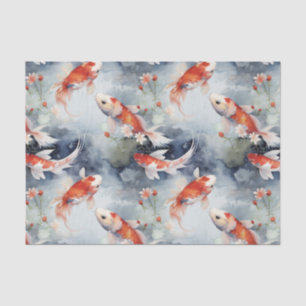 Mystical Koi Fish Pond Decoupage Tissue Paper