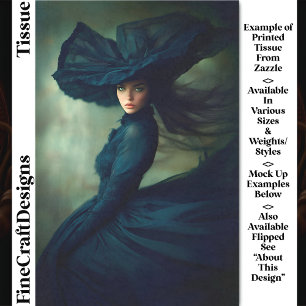 Mystical Lady in Midnight Blue DU2L Decoupage Tissue Paper