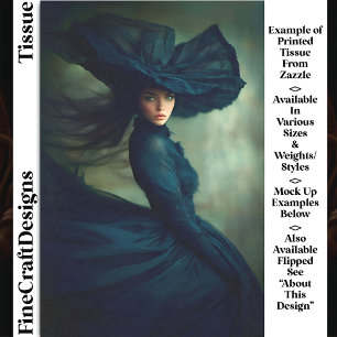 Mystical Lady in Midnight Blue DU2R Decoupage Tissue Paper