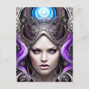 Mystical Lady with Iredescent Eyes Postcard