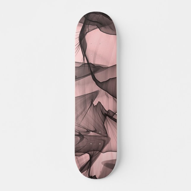 Mystical Layer of Chiffon Scarves Black N Pink Skateboard (Front)