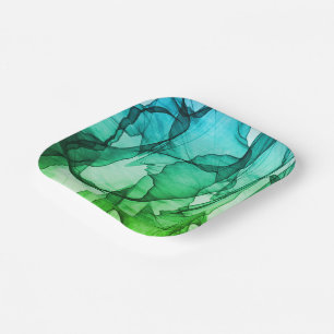 Mystical Layer of Chiffon Scarves Green Paper Plate