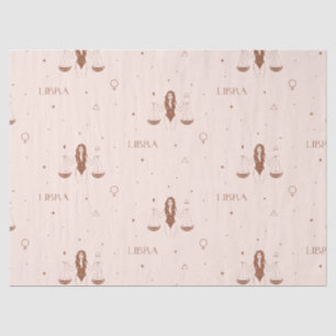 Mystical Libra Zodiac Pattern in Pink and Brown Tissue Paper