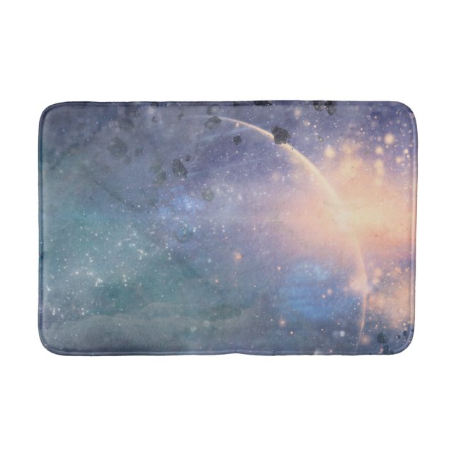 Mystical Lights Universe Celestial Dreamy Sparkle Bath Mat (Front)