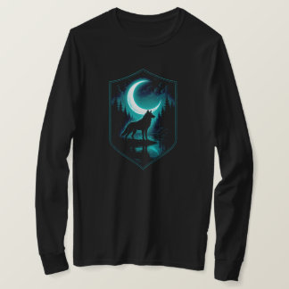 Mystical Lone Wolf by Moonlit River | BLACK ONLY T-Shirt