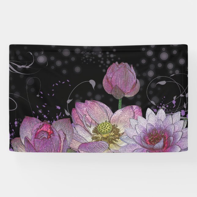 Mystical lotus 3' x 5' Banner (Horizontal)