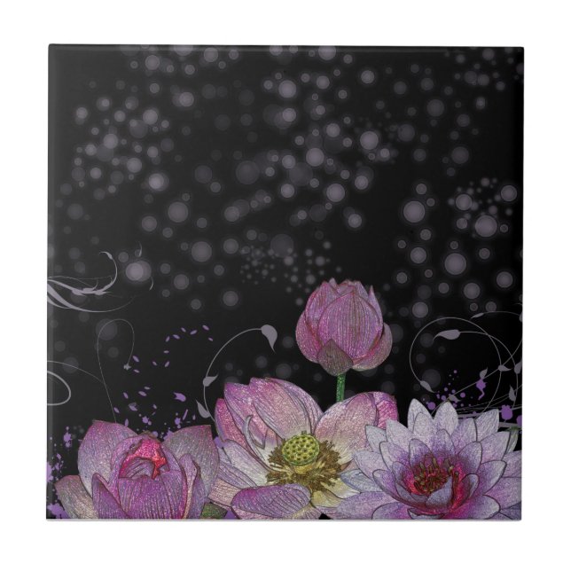 Mystical lotus(4.25" x 4.25") Ceramic Photo Tile (Front)