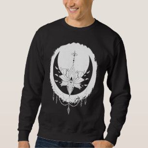 Mystical Lotus Astrological Celestial Crescent Mo Sweatshirt
