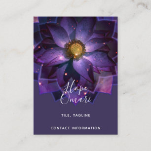 Mystical Lotus Flower Mandala   New Age Business Card