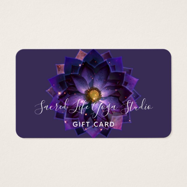 Mystical Lotus Flower Mandala | New Age Gift Card (Front)
