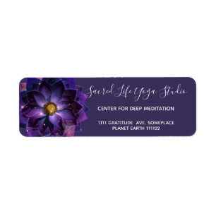 Mystical Lotus flower Mandala, New Age Return Address Label