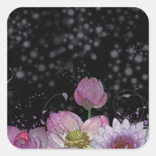 Mystical lotus Stickers,3 inch (sheet of 6) Square Sticker