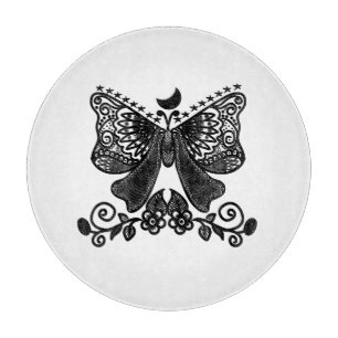 Mystical Luna Moth   Celestial Gothic Insect Art   Cutting Board