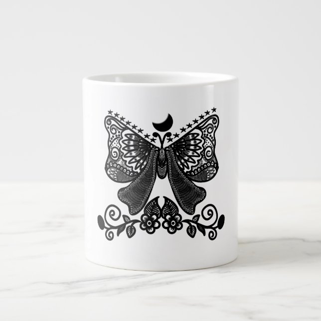 Mystical Luna Moth | Celestial Gothic Insect Art | Large Coffee Mug (Front)