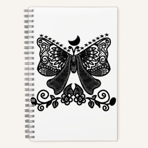 Mystical Luna Moth Celestial Gothic Insect Art Notebook