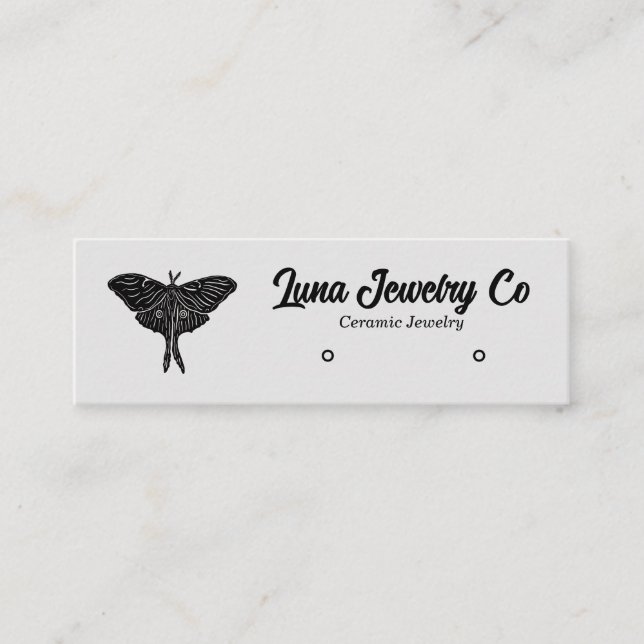 Mystical Luna Moth Jewellery Stud Business Card (Front)