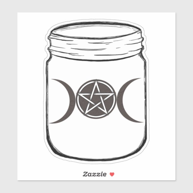 Mystical Magic Moons Triple Goddess Mason Jar (Sheet)