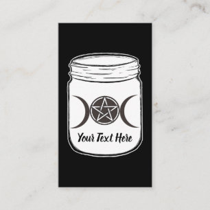 Mystical Magic Moons Triple Goddess Mason Jar Business Card